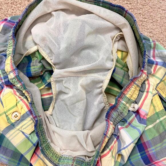 Polo Ralph Lauren Men’s Plaid Swim Trunks Medium Drawstring Side Pockets - Picture 9 of 9